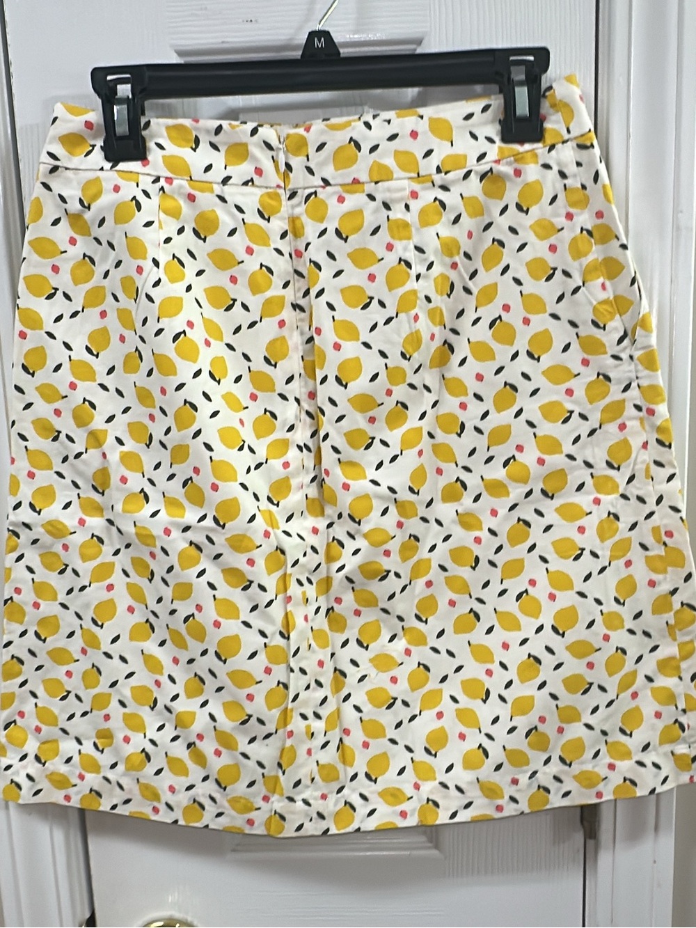 Boden Yellow Lemon-Print A-Line Skirt with Green Leaf Accents (mix53)